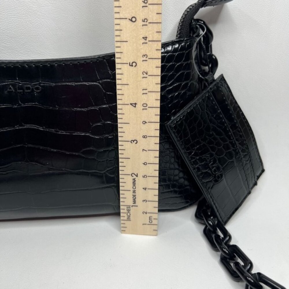 NWT ALDO Griregann Faux Leather Small Shoulder Purse Chain Strap Card Holder Set - Picture 6 of 15